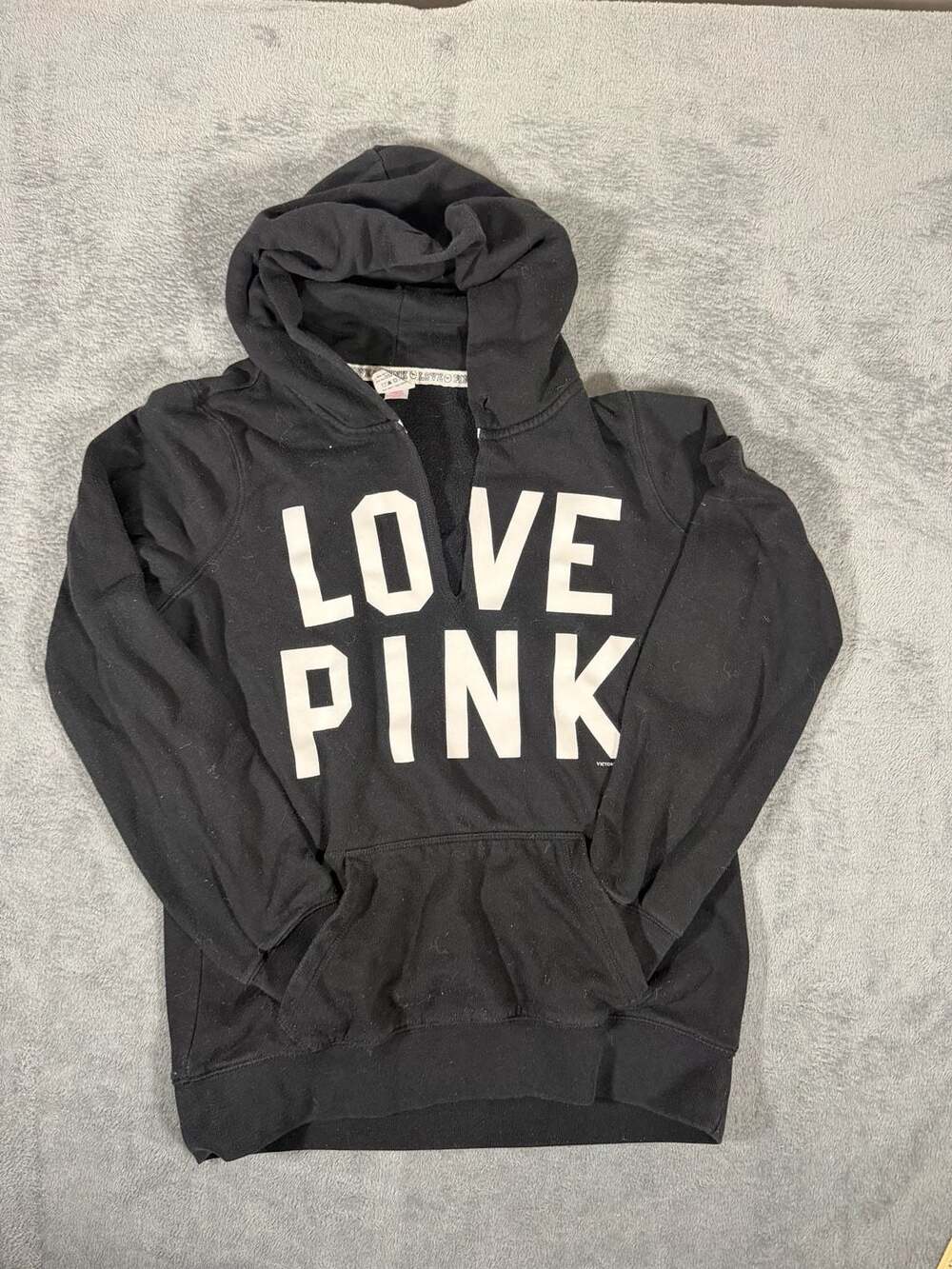 Pink Victoria's Secret Love Pink 86 Hoodie Size S Black